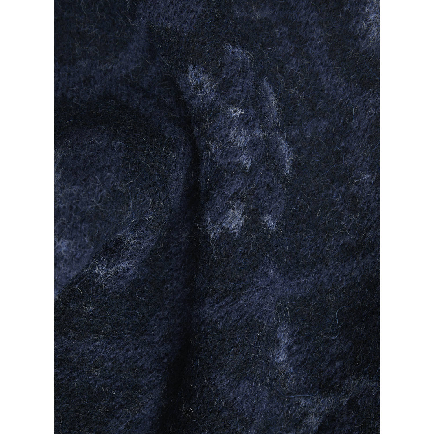 JACK & JONES PREMIUM fijngebreid vest met wol en all over print donkerblauw