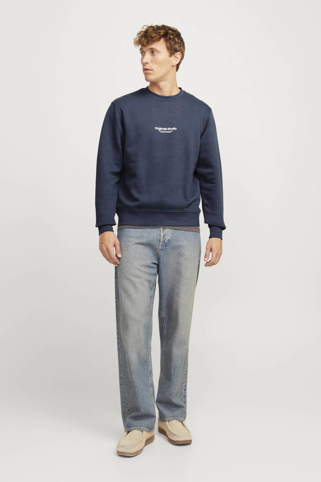JACK & JONES ORIGINALS sweater donkerblauw