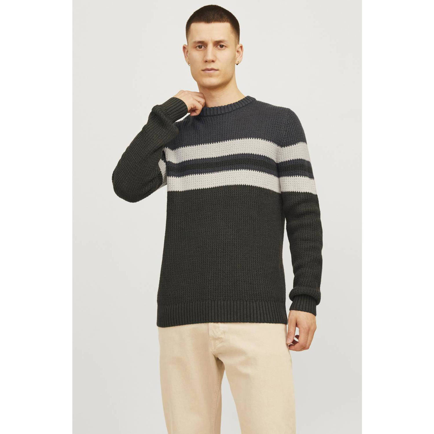 Jack & jones Gebreide pullover met ronde hals model 'SANDER'