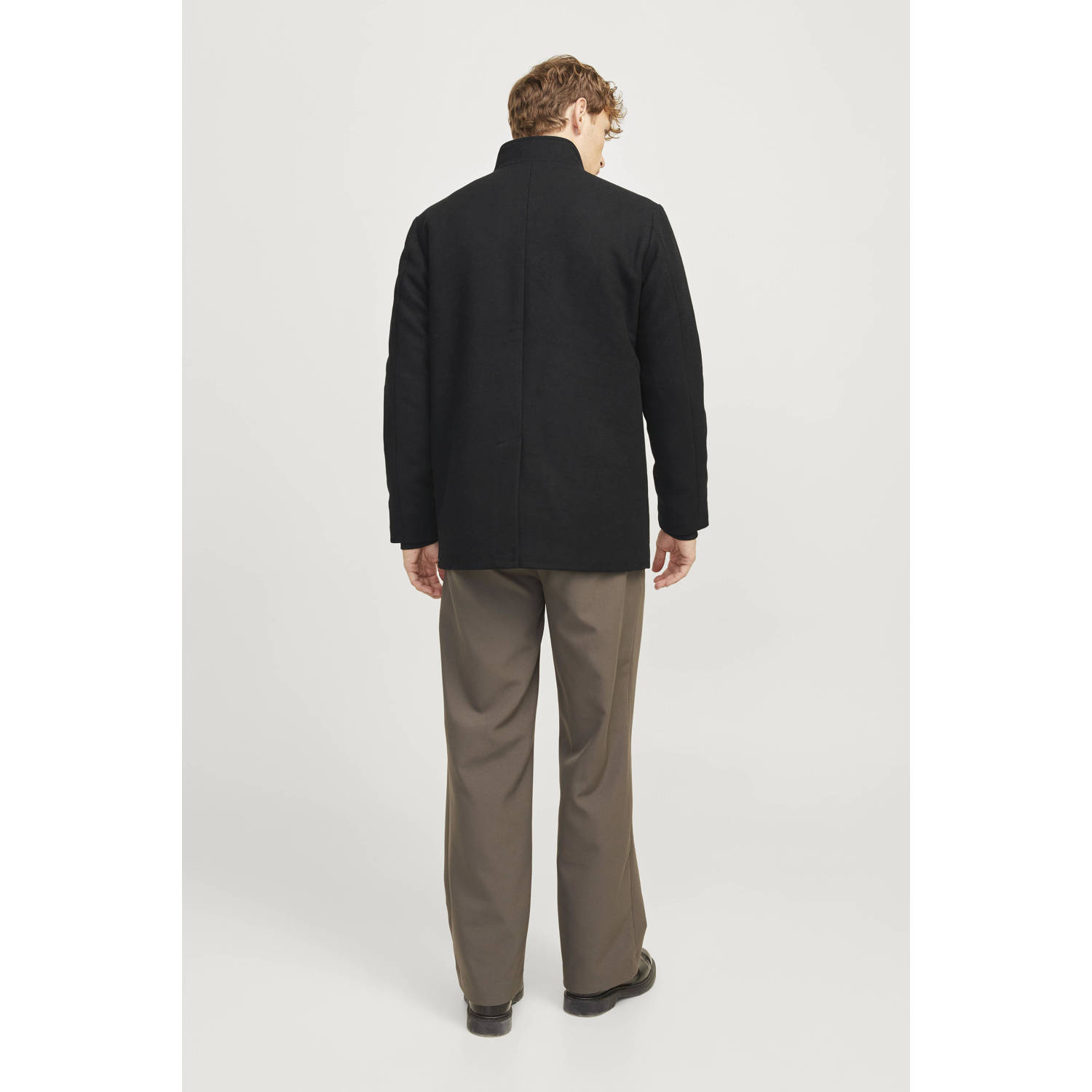 JACK & JONES ESSENTIALS jas JJEHARRISON met wol zwart