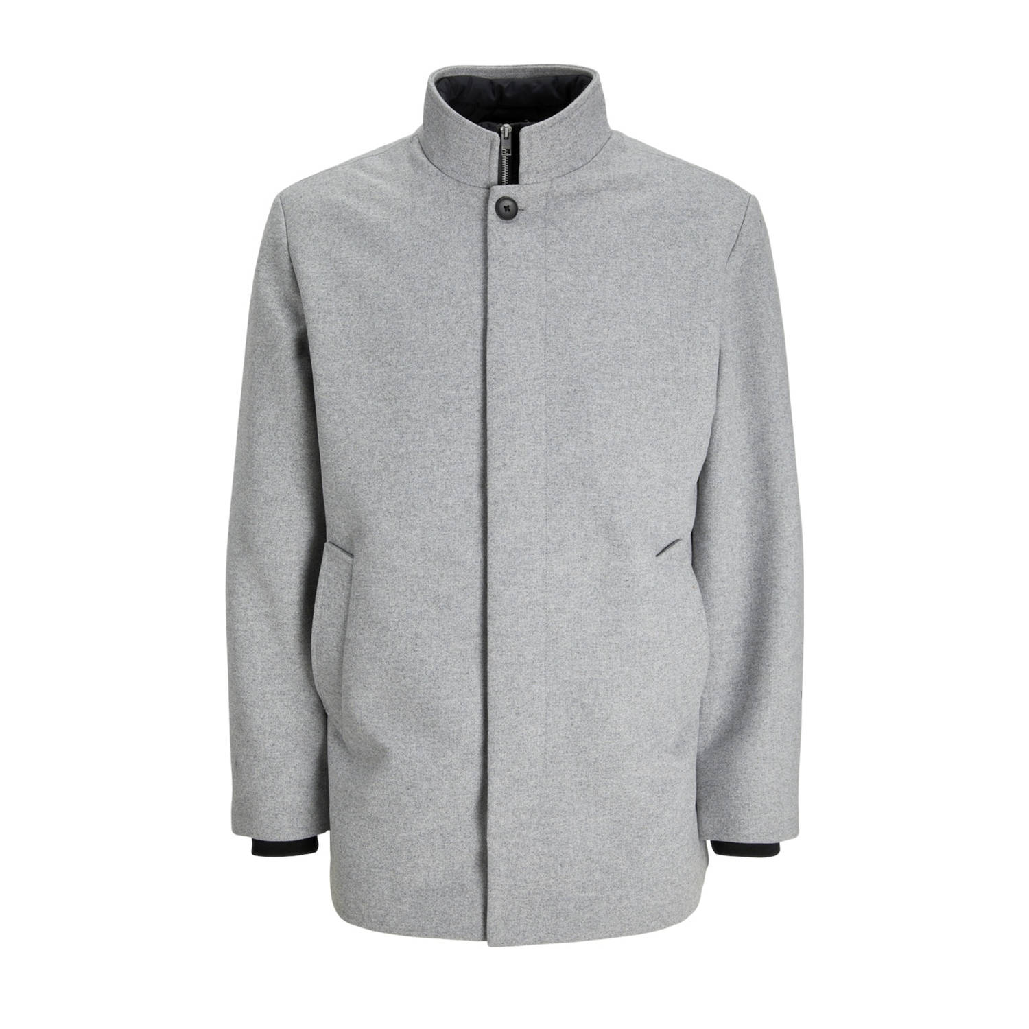 JACK & JONES ESSENTIALS jas JJEHARRISON met wol grijs