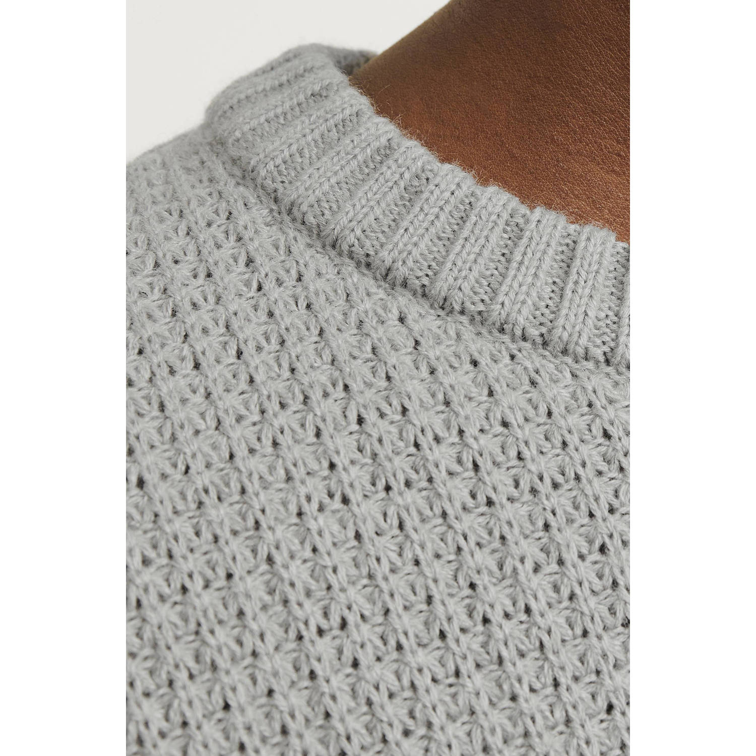 JACK & JONES gebreide trui grijs