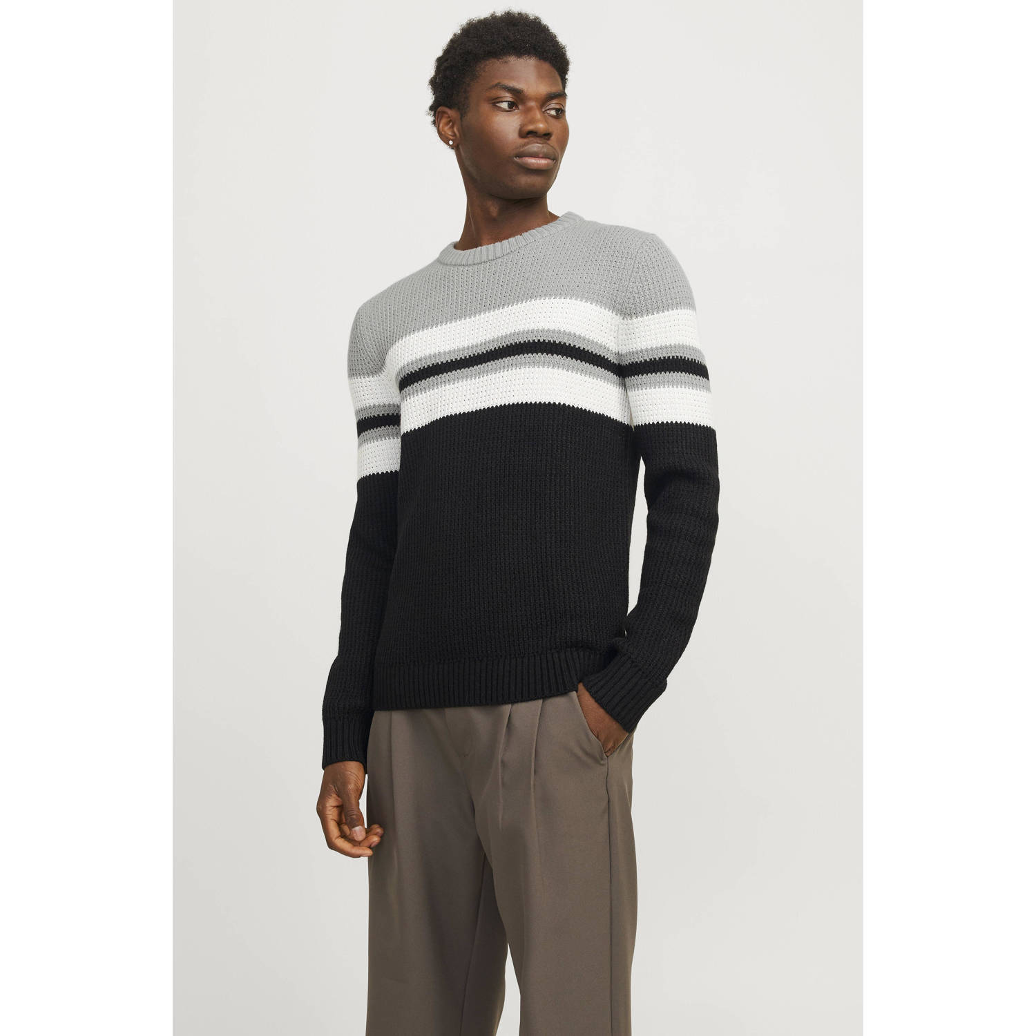 Jack & jones Gebreide pullover met ronde hals model 'SANDER'