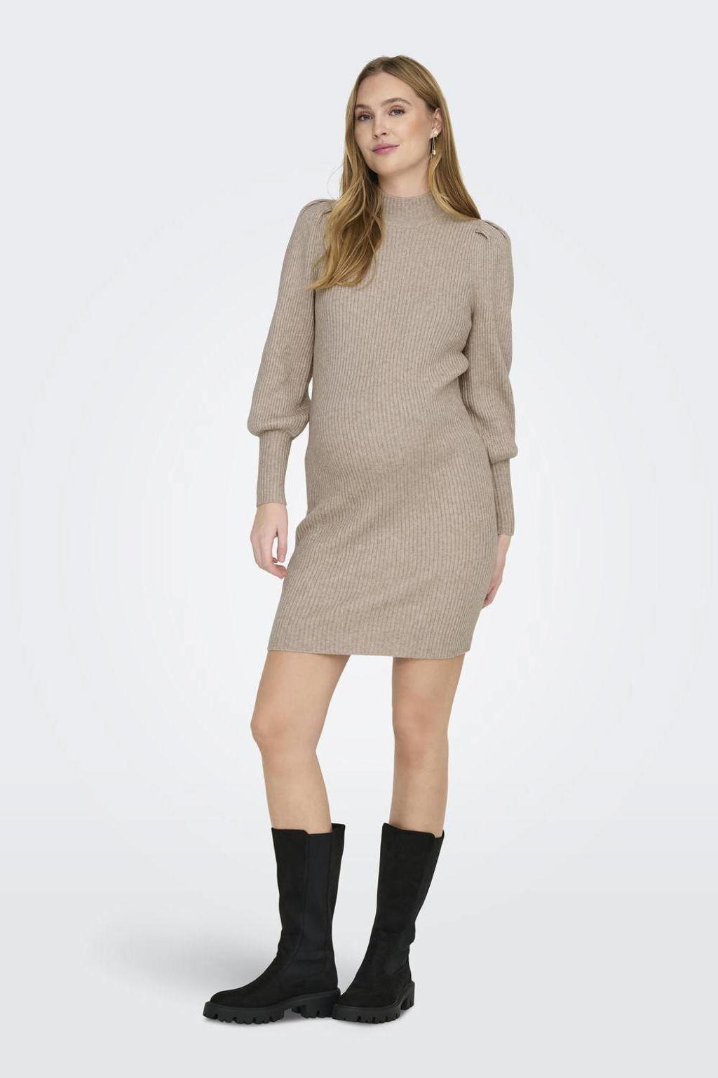 ONLY MATERNITY zwangerschapsjurk OLMKATIA taupe