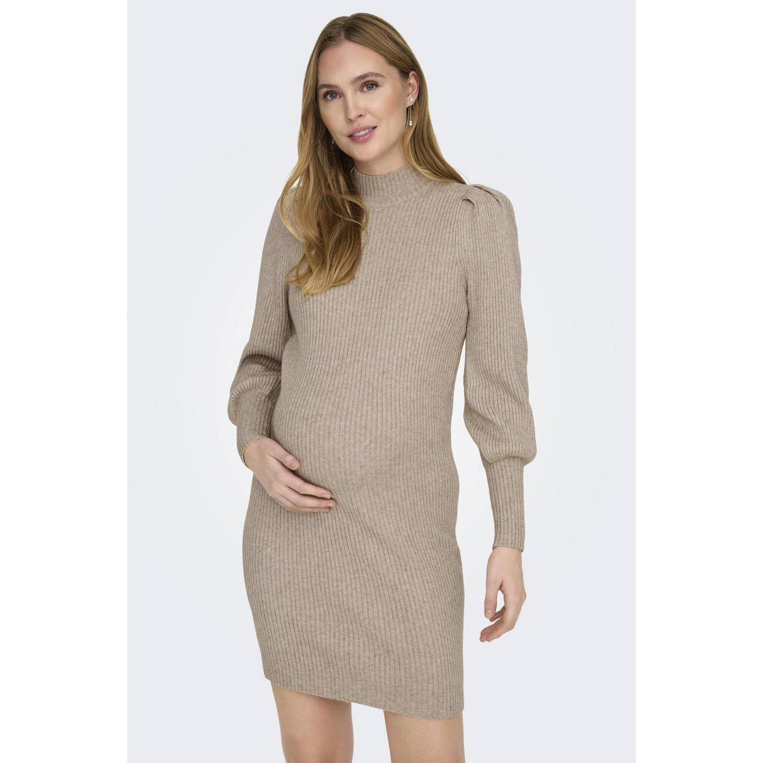 ONLY MATERNITY zwangerschapsjurk OLMKATIA taupe