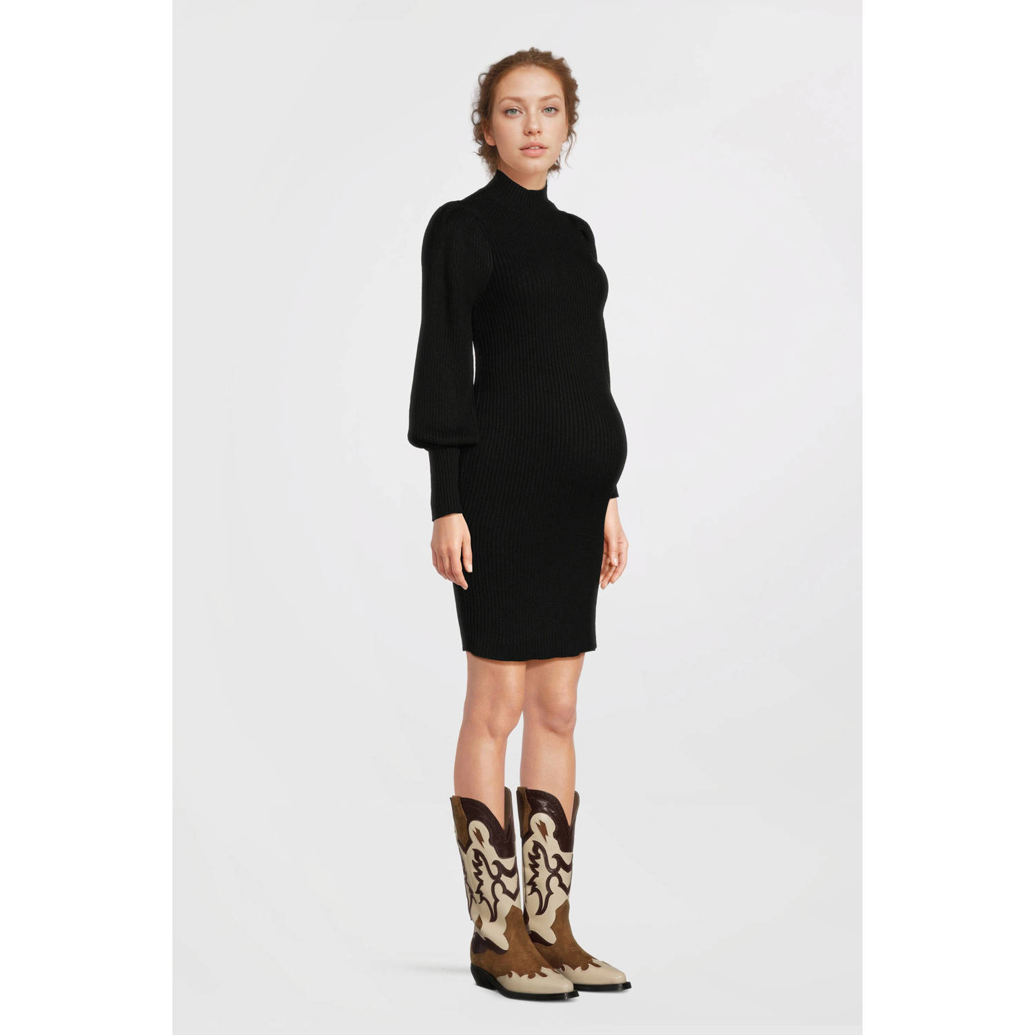 ONLY MATERNITY Gebreide jurk OLMKATIA L S DRESS KNT NOOS