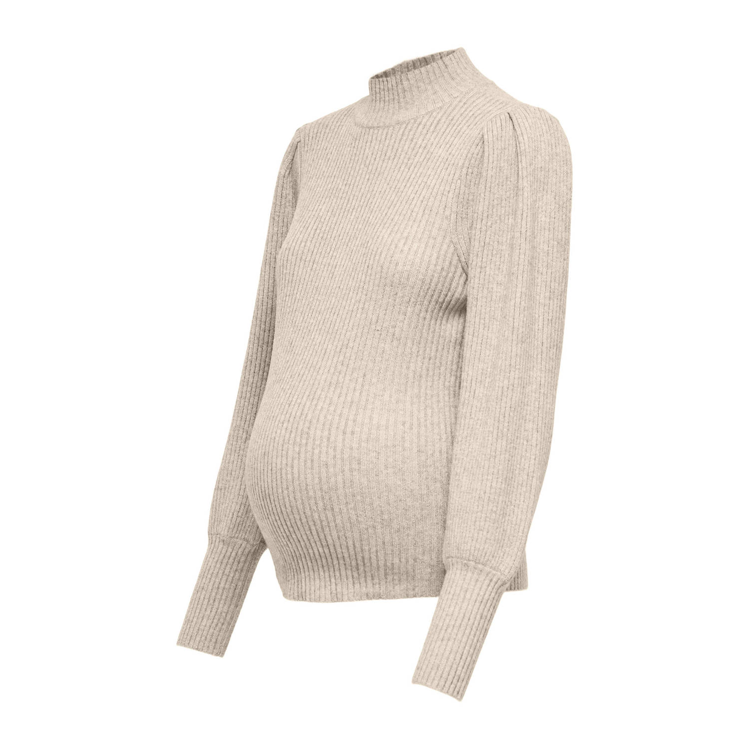 ONLY MATERNITY ribgebreide zwangerschapstop OLMKATIA beige
