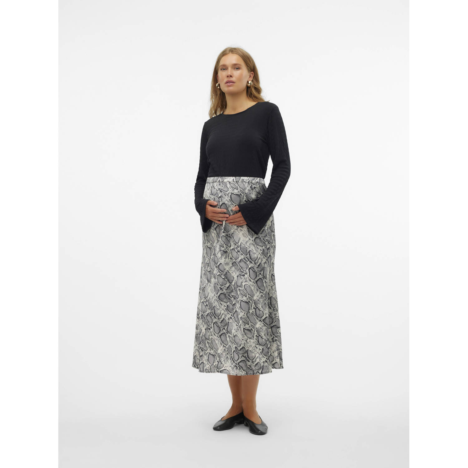 MAMALICIOUS zwangerschapsrok met slangenprint grijs