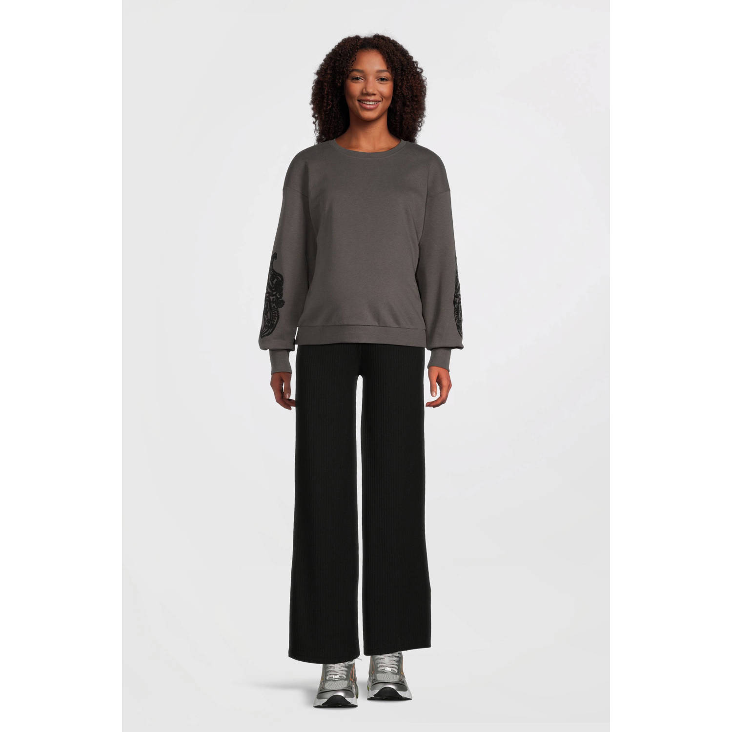 ONLY MATERNITY zwangerschapssweater grijs