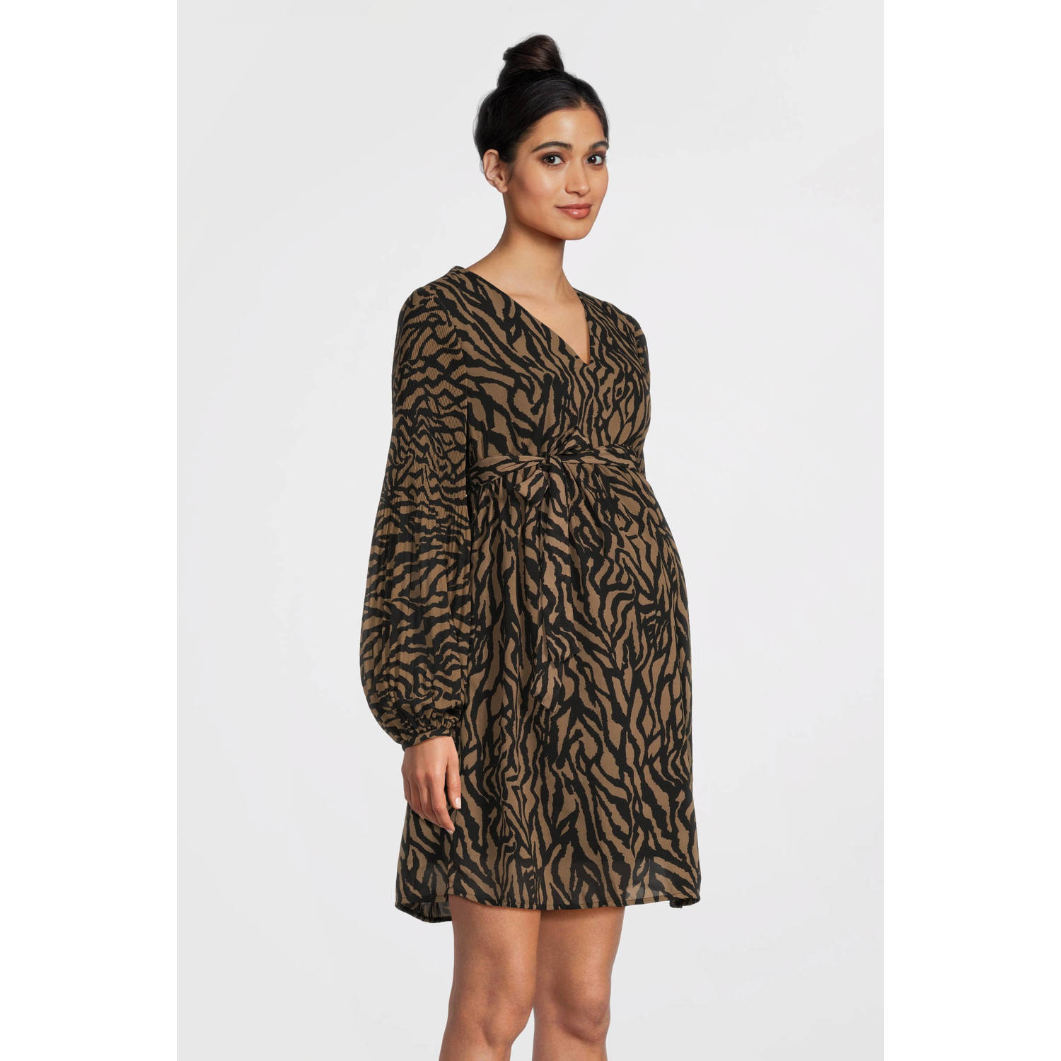 ONLY MATERNITY zwangerschapsjurk OLMSTAR met all over print olijfgroen zwart