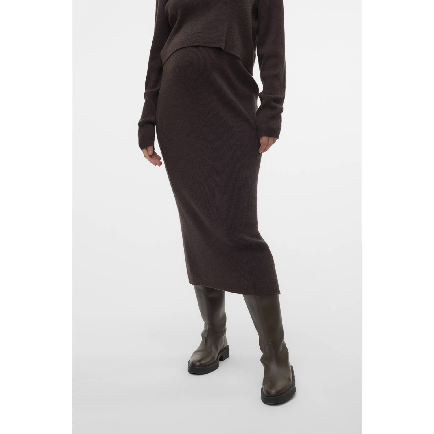 MAMALICIOUS zwangerschaps midi rok bruin