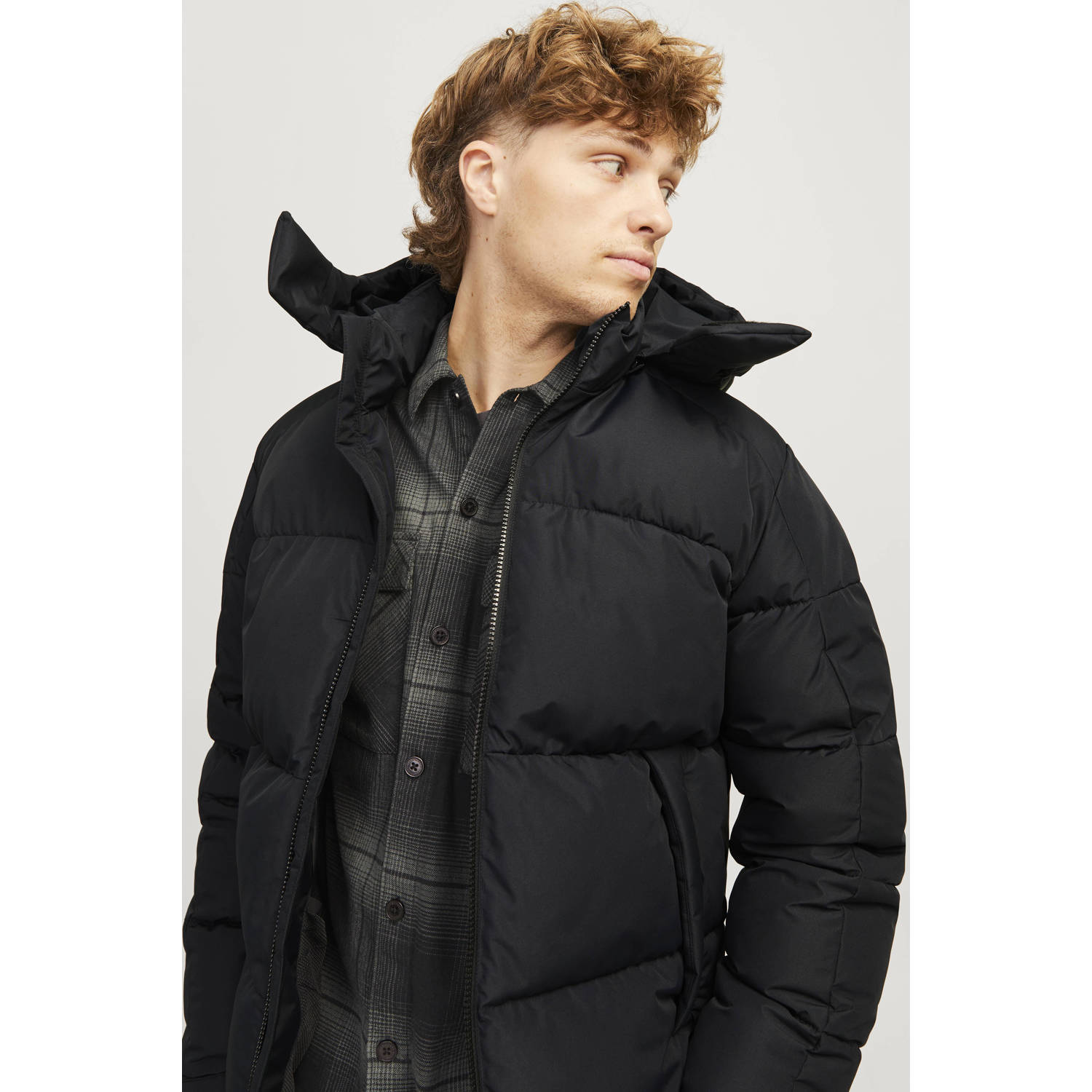 JACK & JONES CORE gewatteerde jas zwart