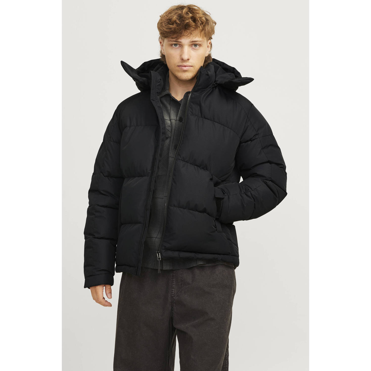 JACK & JONES CORE gewatteerde jas zwart