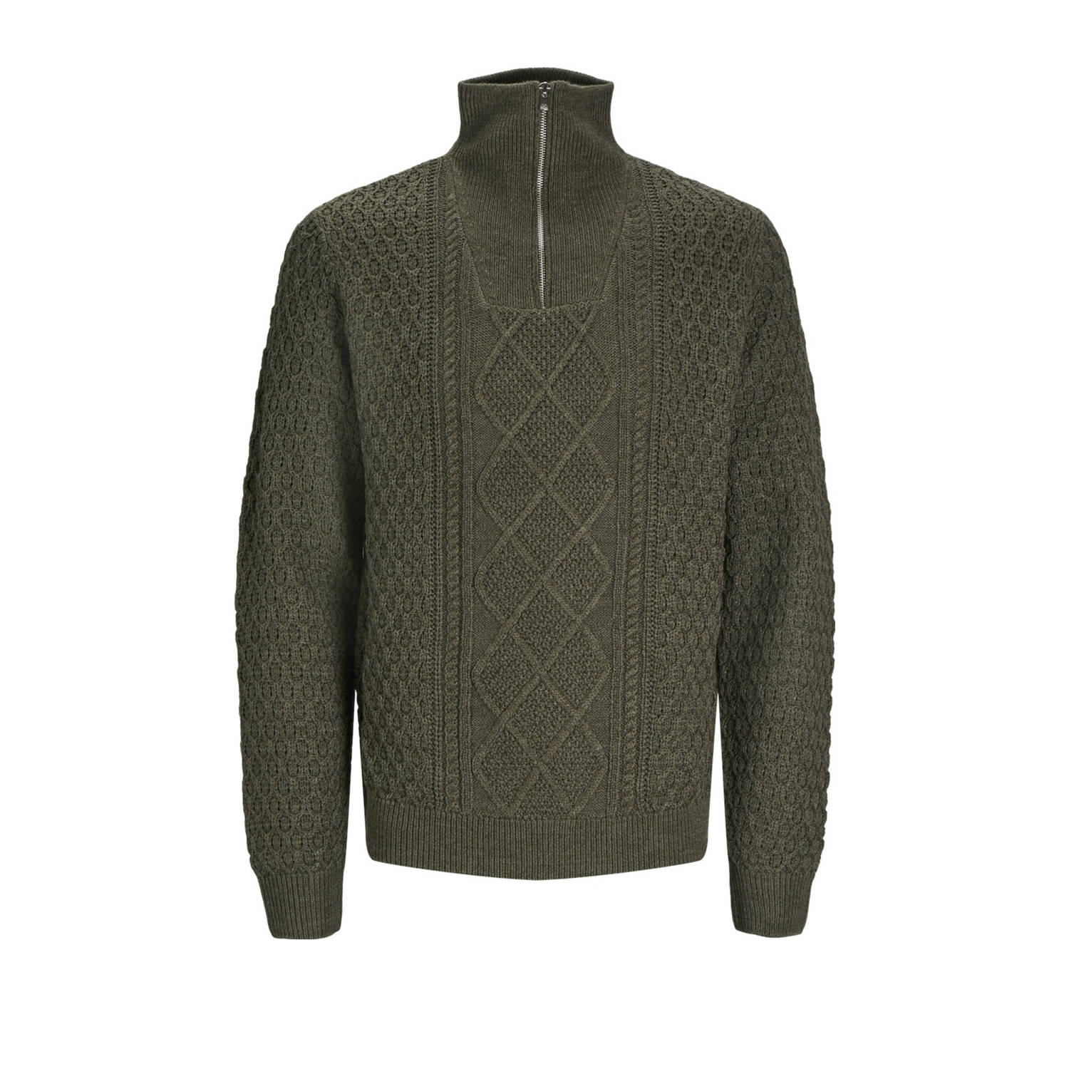 Jack & jones Hoge hals gebreide trui Olijfnacht Green Heren