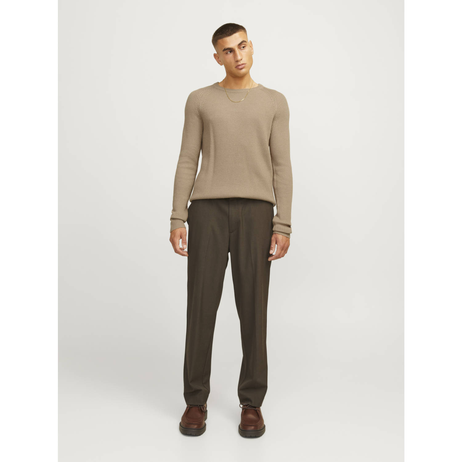 JACK & JONES gebreide trui beige