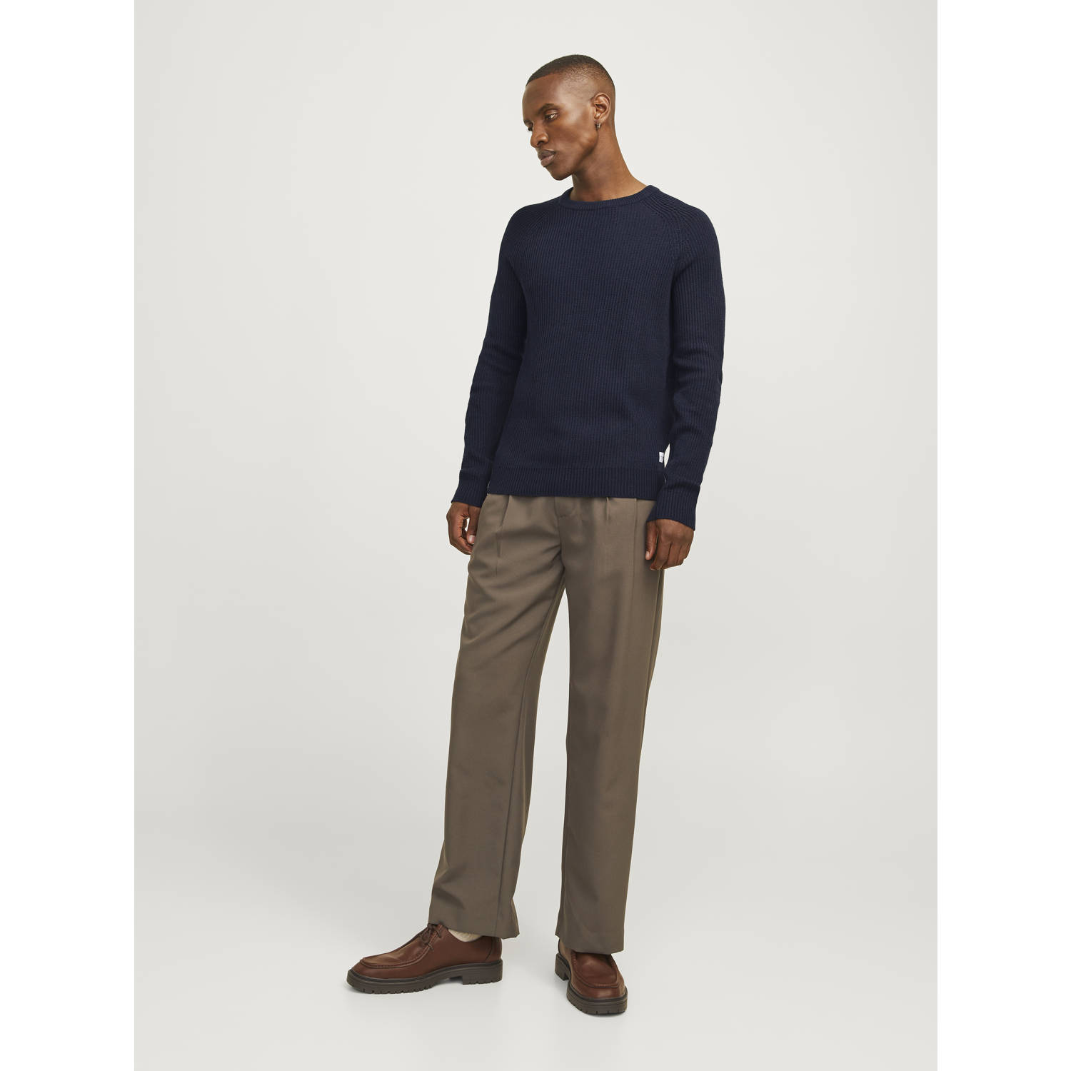 JACK & JONES gebreide trui donkerblauw
