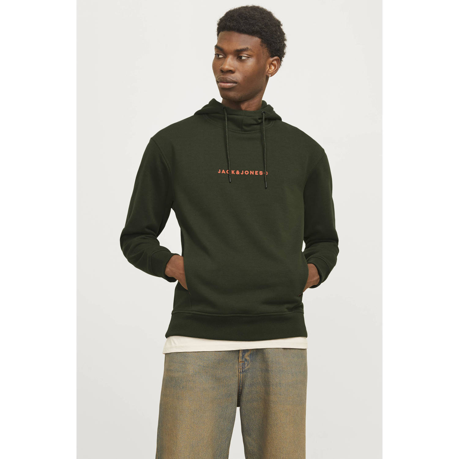 JACK & JONES hoodie donkergroen