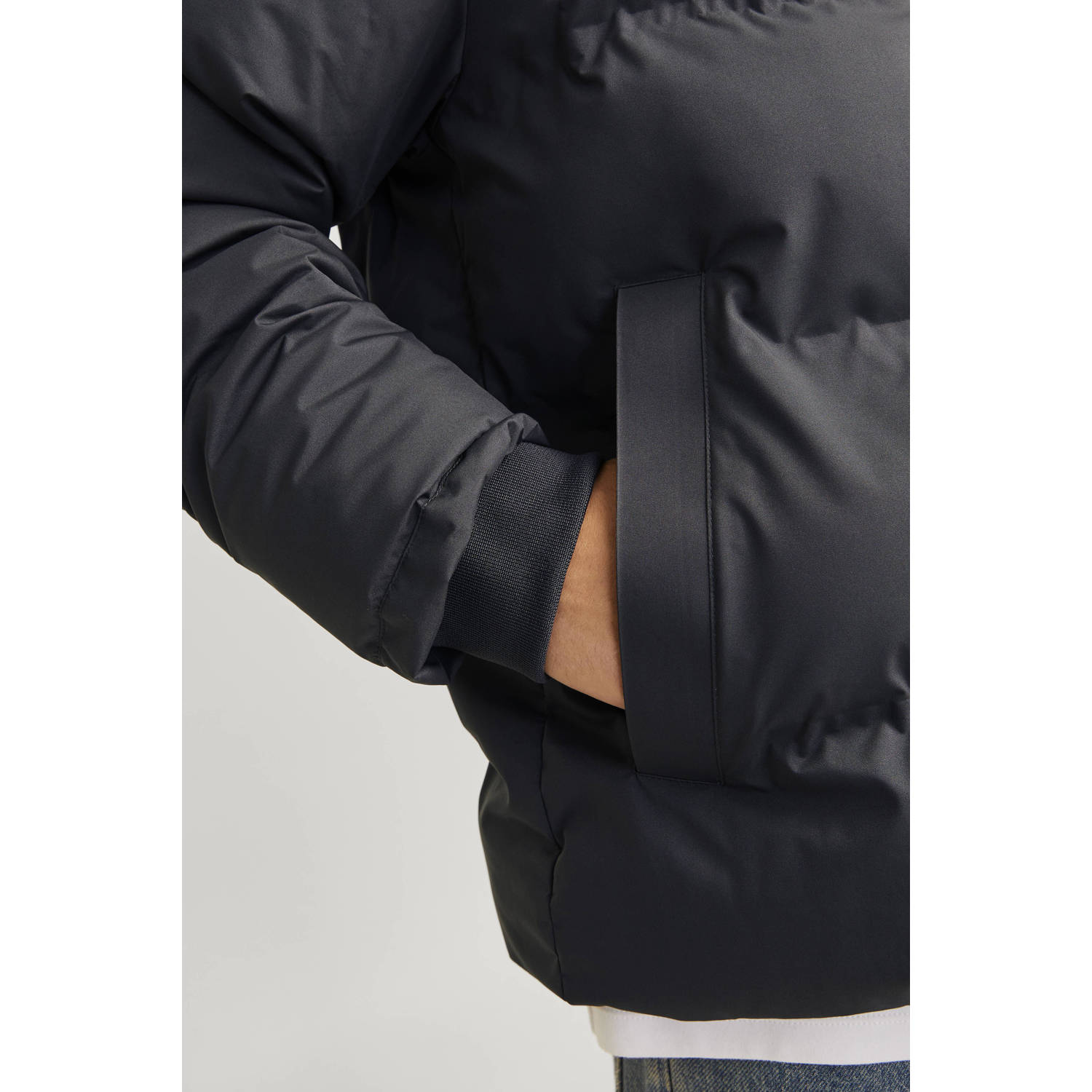 JACK & JONES gewatteerde jas JJPAYNE grijs