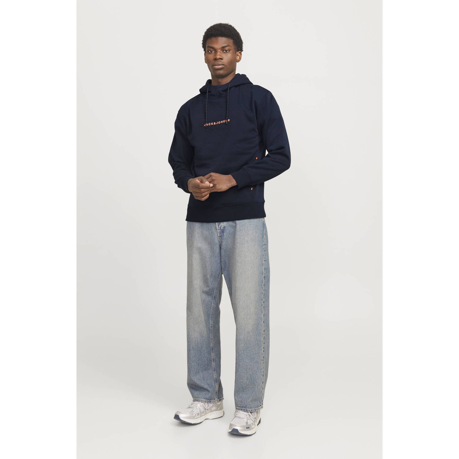 JACK & JONES hoodie donkerblauw