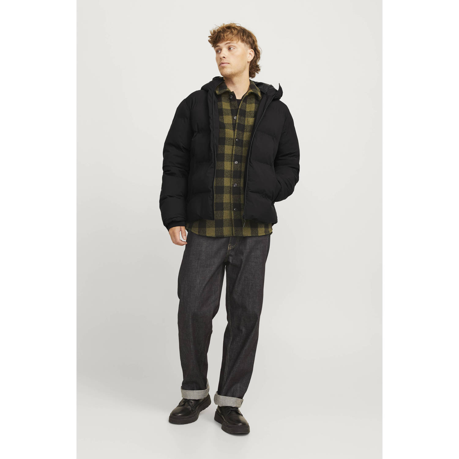 JACK & JONES gewatteerde jas JJPAYNE zwart