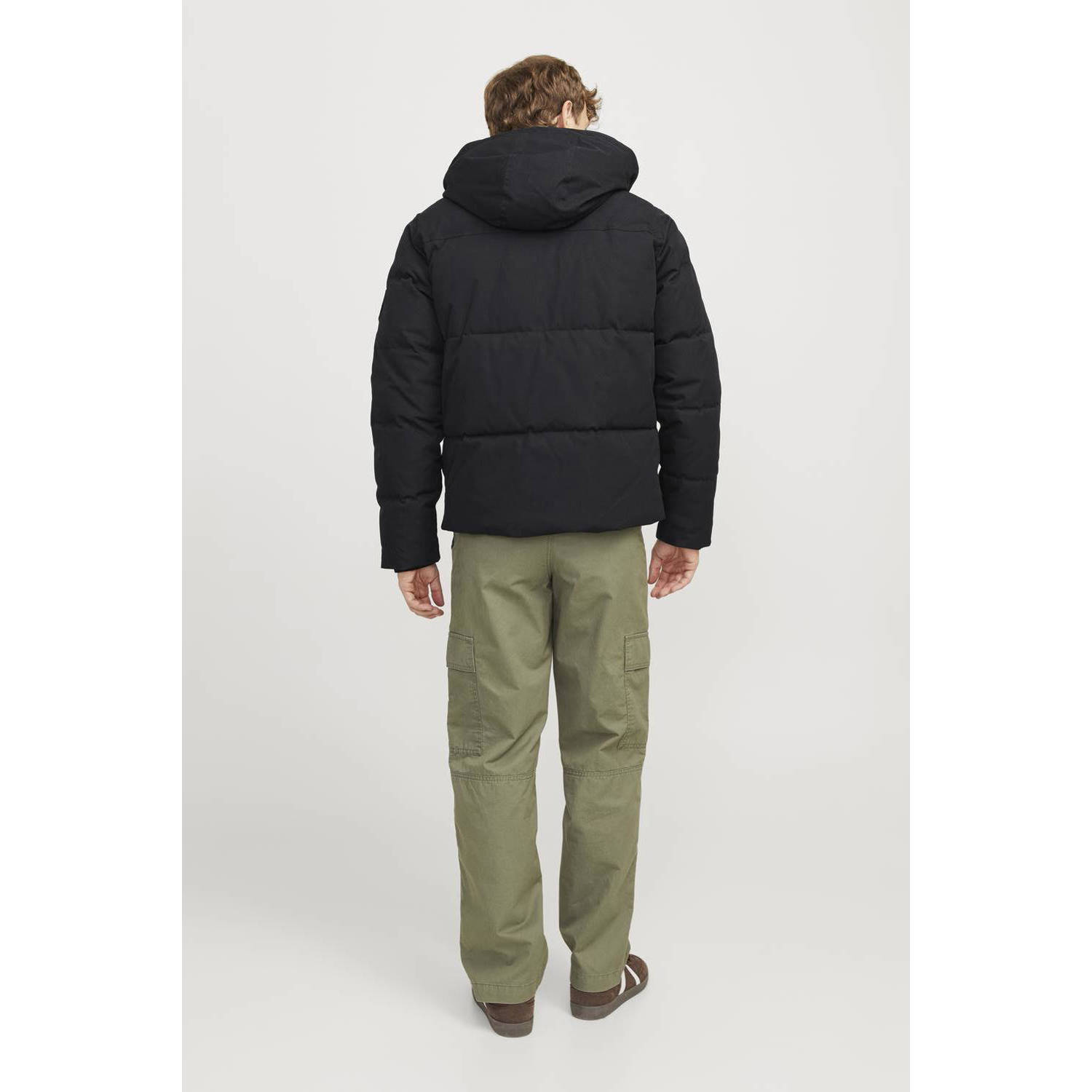 JACK & JONES gewatteerde jas JJCARL zwart