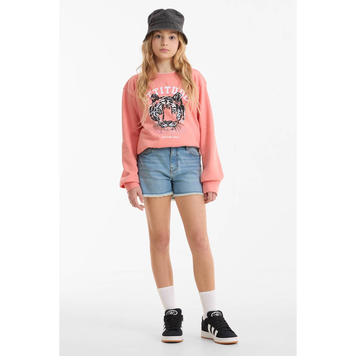 Anytime denim short lichtblauw