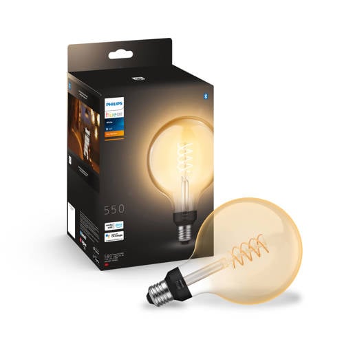 Philips Hue filament globelamp G125 - warmwit licht - 1-pack - E27 - Wit