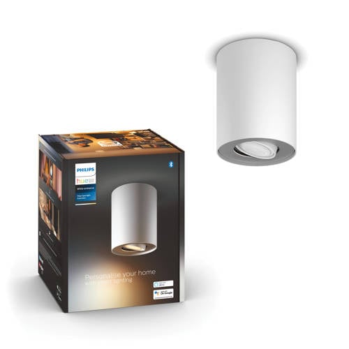 Philips Hue Pillar opbouwspot - warm- tot koelwit licht - 1-spot - wit - GU10 - Zwart