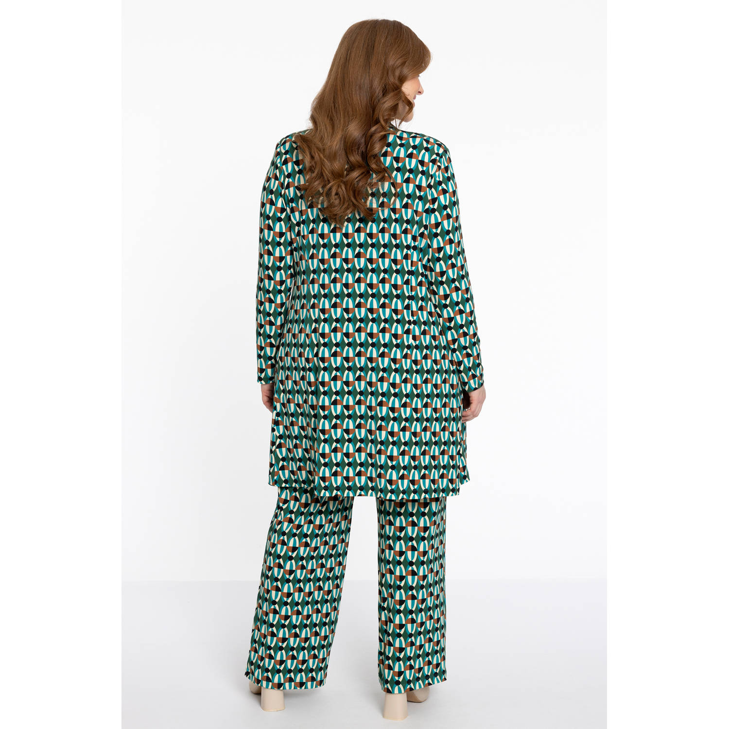 YOEK loose fit broek met all over print groen blauw oranje