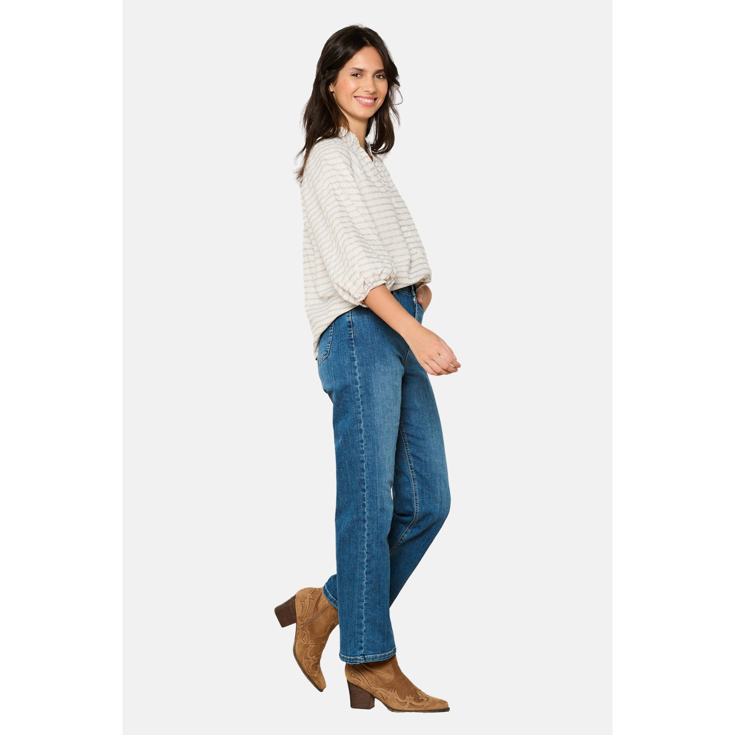 LOLALIZA geruite blouse ecru