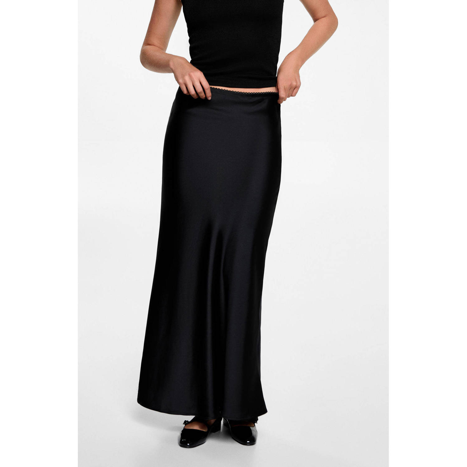MANGO TEEN maxi rok zwart
