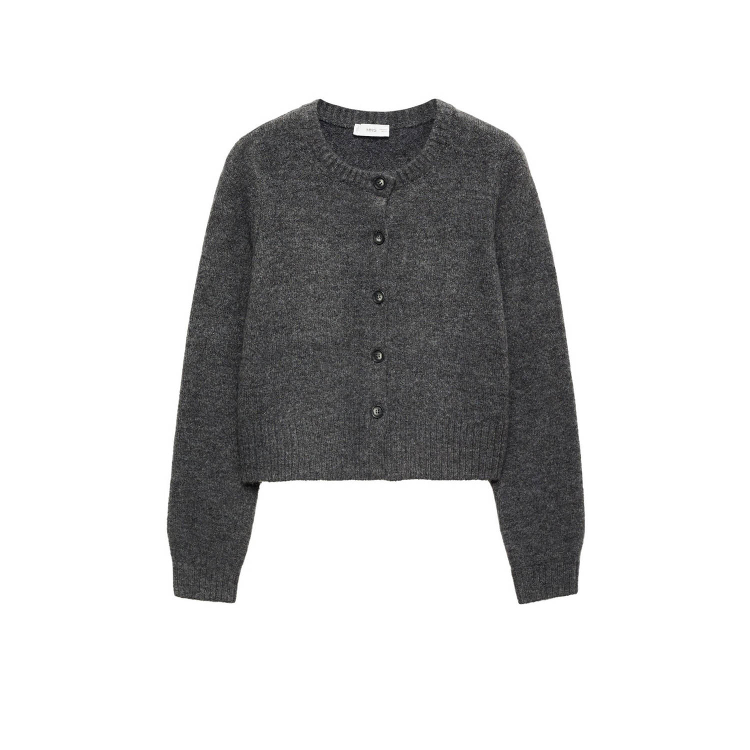 MANGO TEEN fijngebreid vest grijs