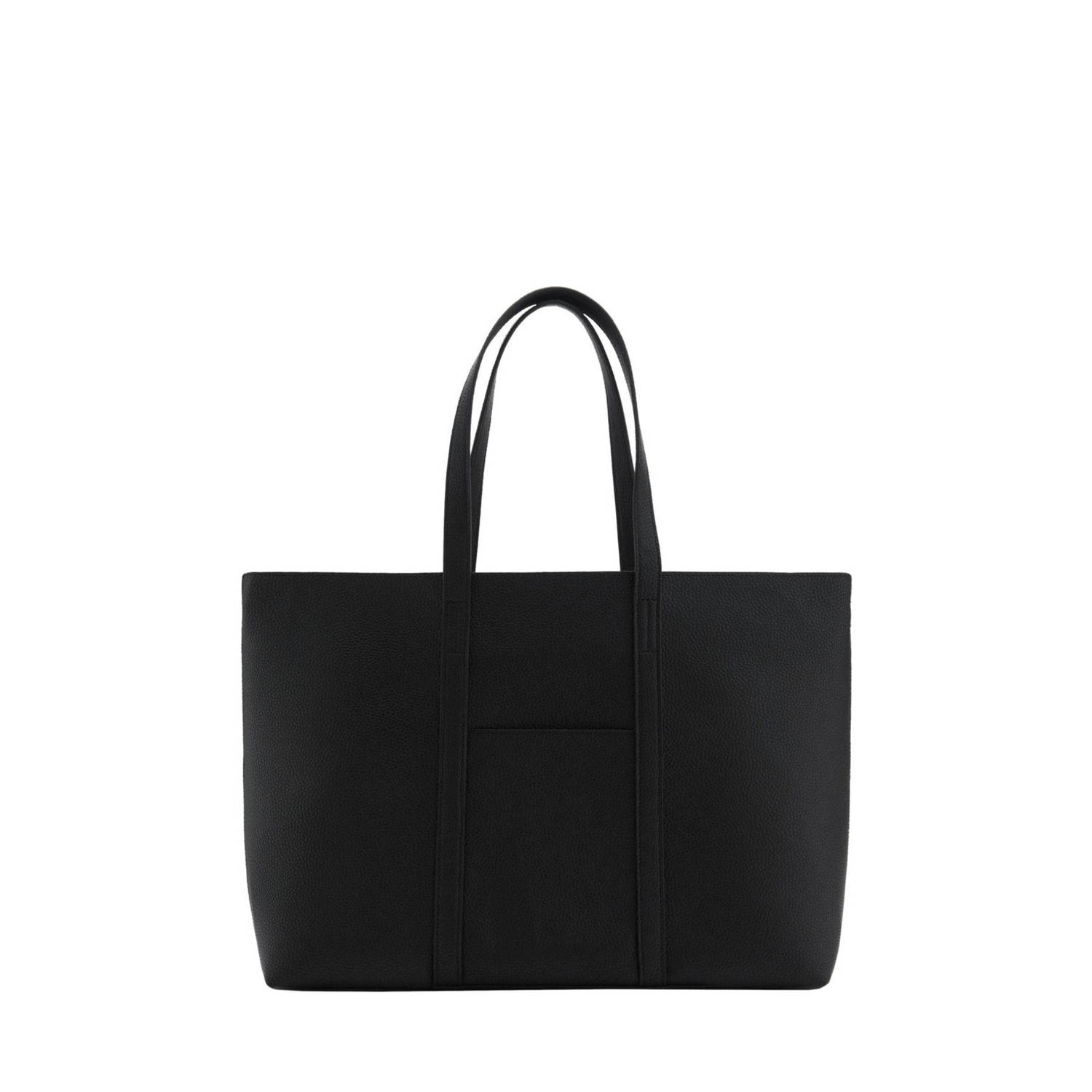 MANGO TEEN imitatieleren shopper zwart