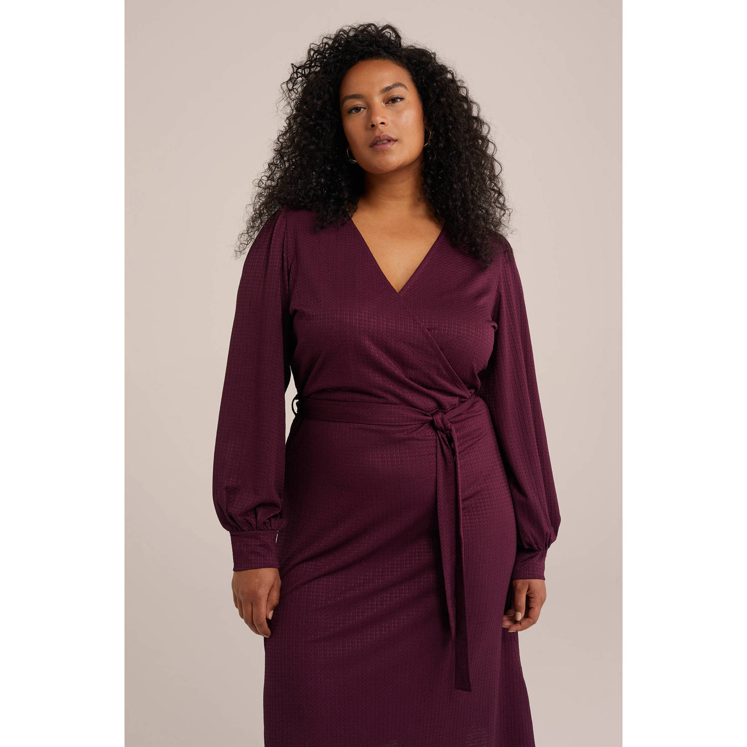 WE Fashion Curve jurk night purple