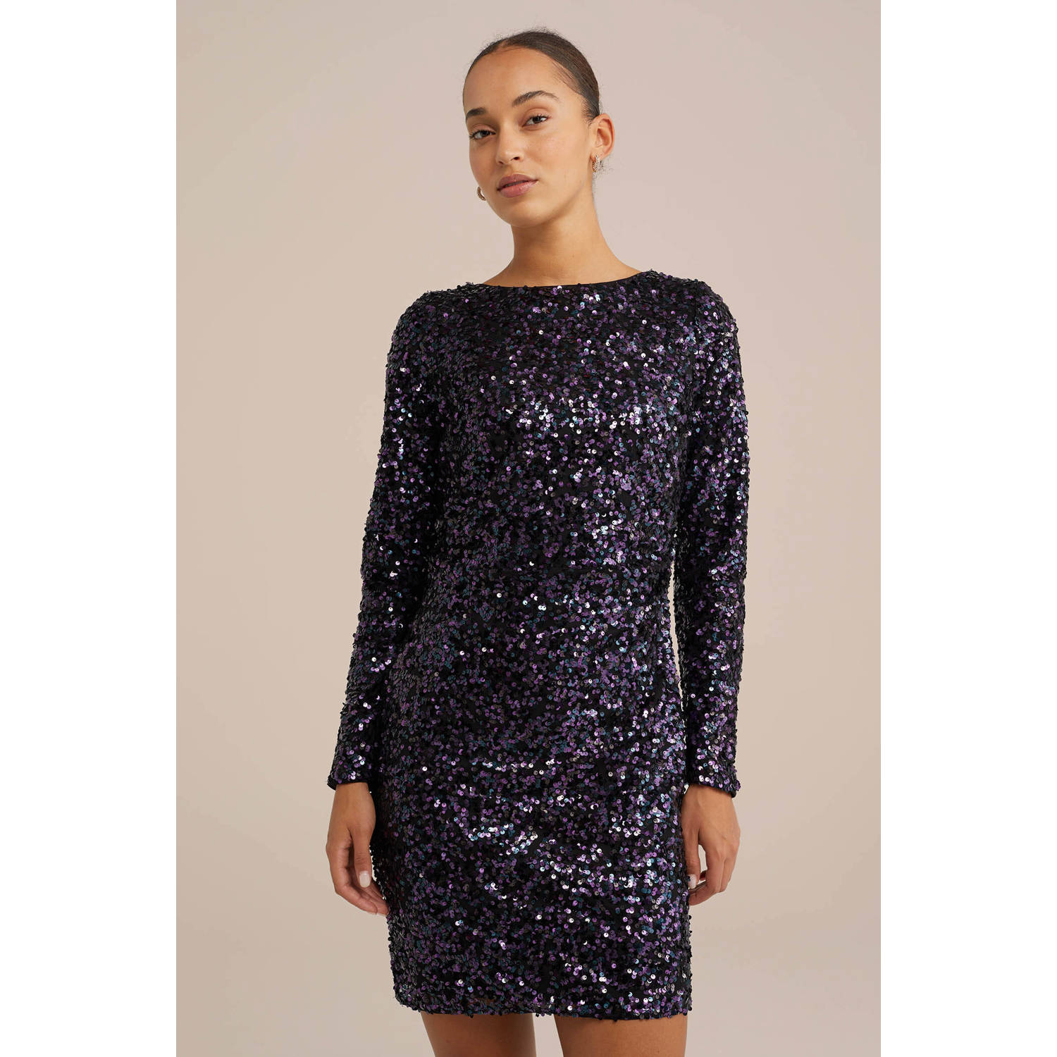 WE Fashion jurk donkerpaars