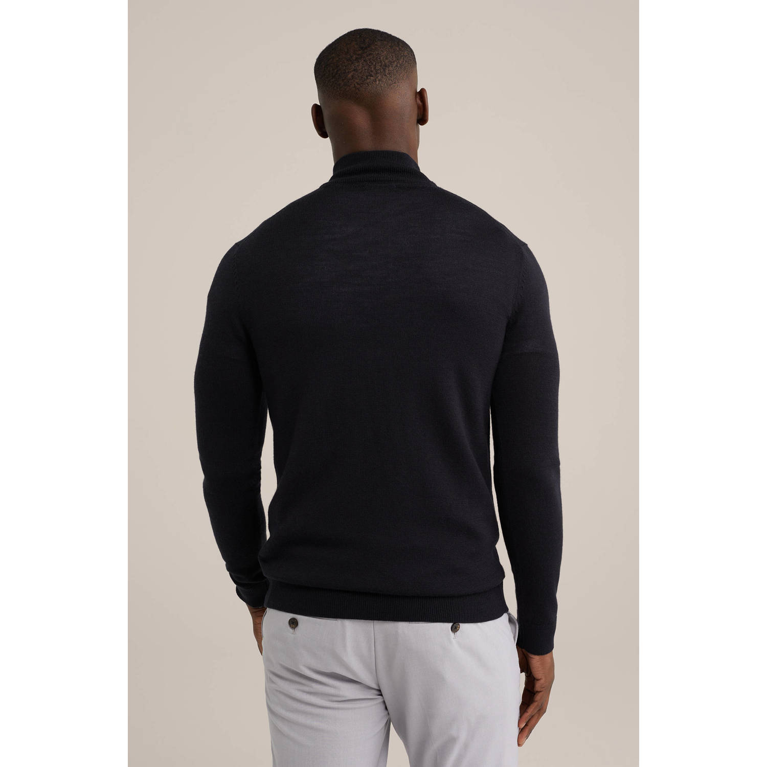 WE Fashion WE Fundamentals wol gebreide trui zwart