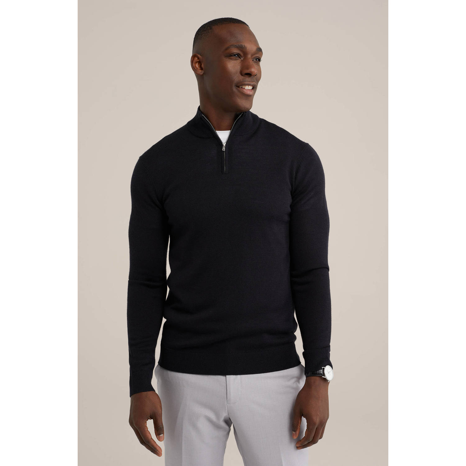 WE Fashion WE Fundamentals wol gebreide trui zwart