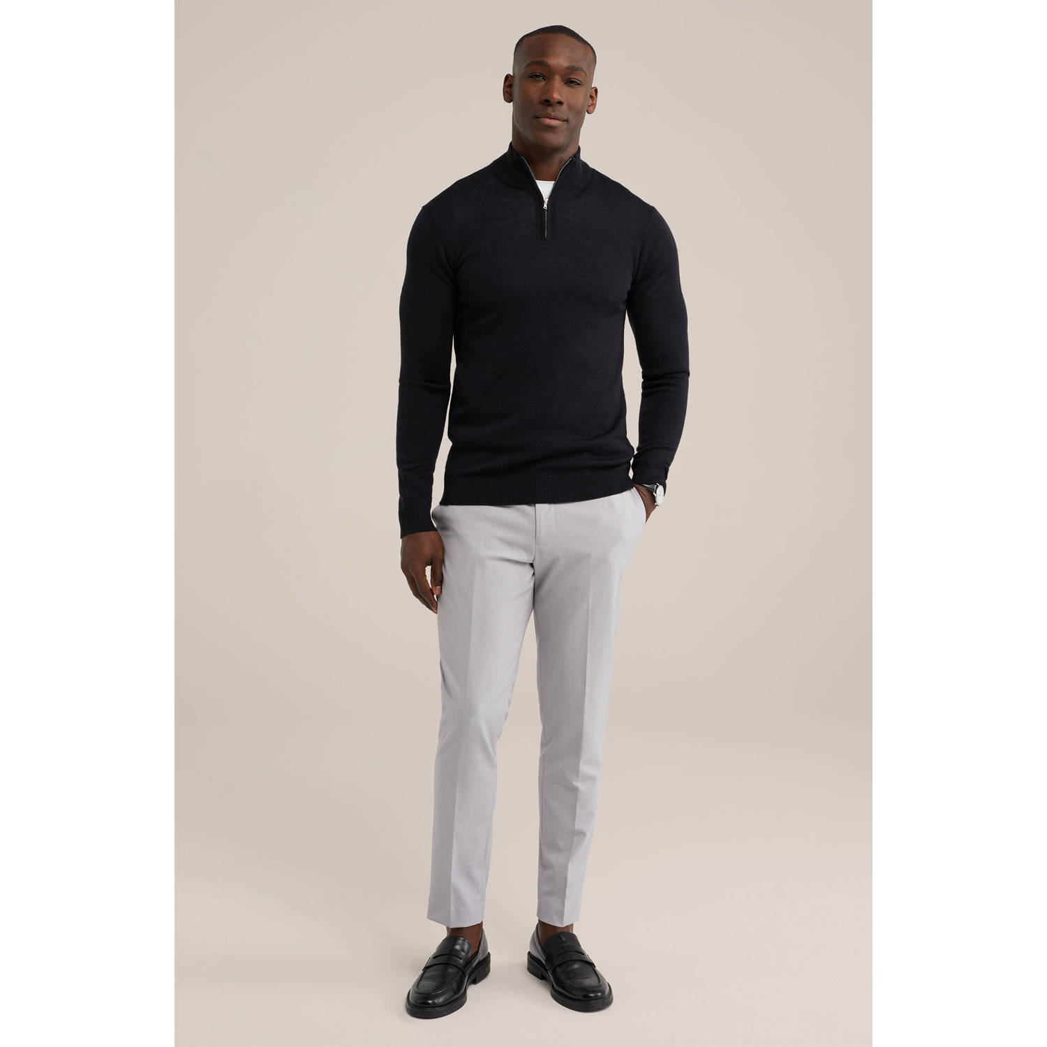 WE Fashion WE Fundamentals wol gebreide trui zwart