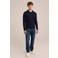 WE Fashion gebreide trui met wol donkerblauw
