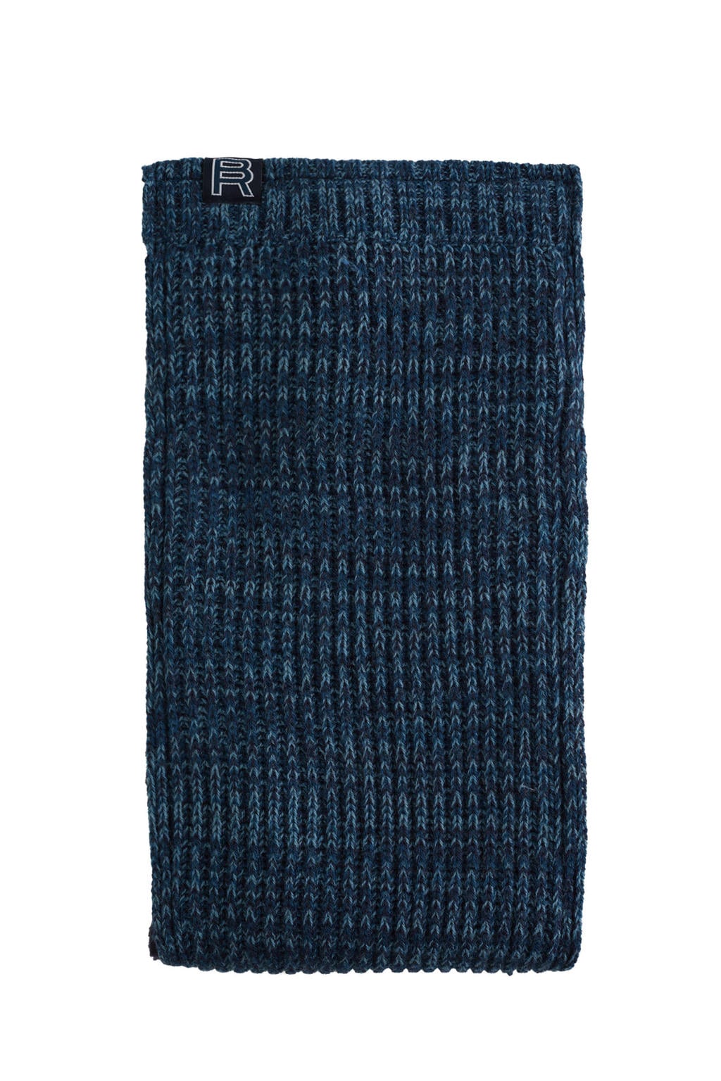 WE Fashion Blue Ridge WE Fashion grof gebreide sjaal met fleecevoering donkerblauw/blauw