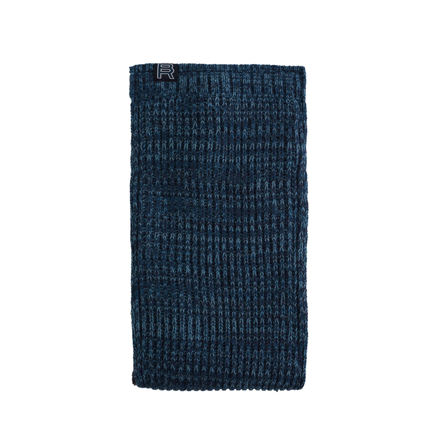 WE Fashion Blue Ridge grof gebreide sjaal met fleecevoering donkerblauw blauw
