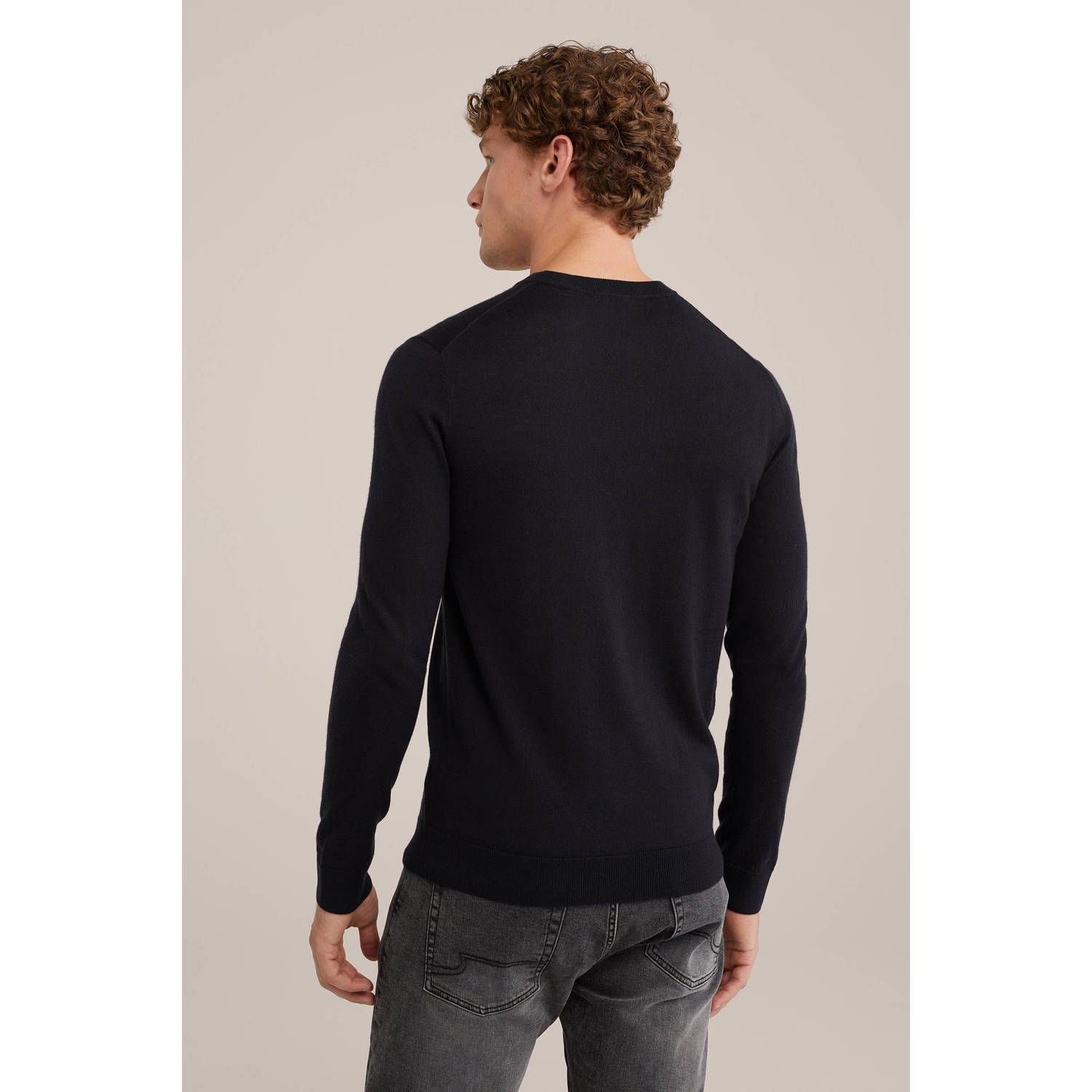 WE Fashion WE Fundamentals wol gebreide trui zwart