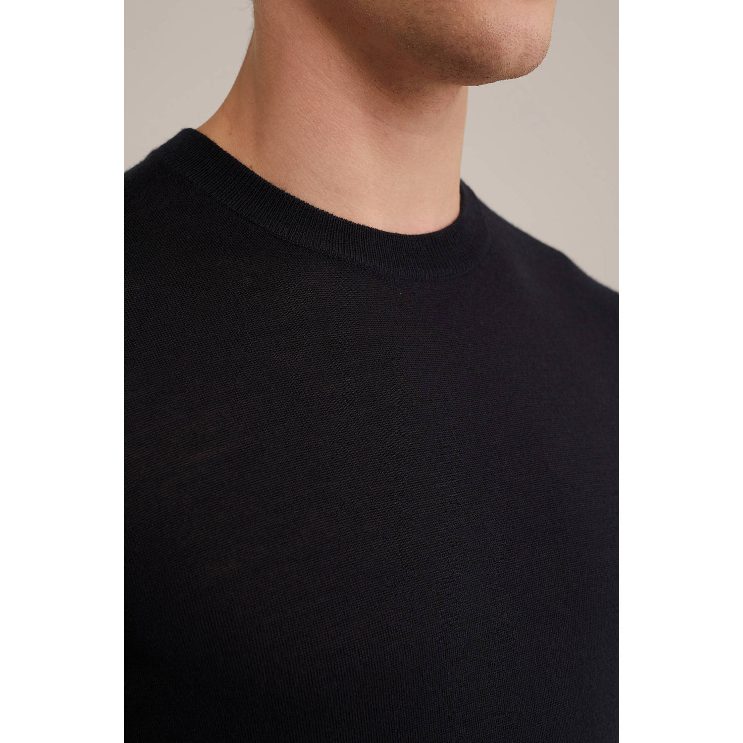 WE Fashion WE Fundamentals wol gebreide trui zwart