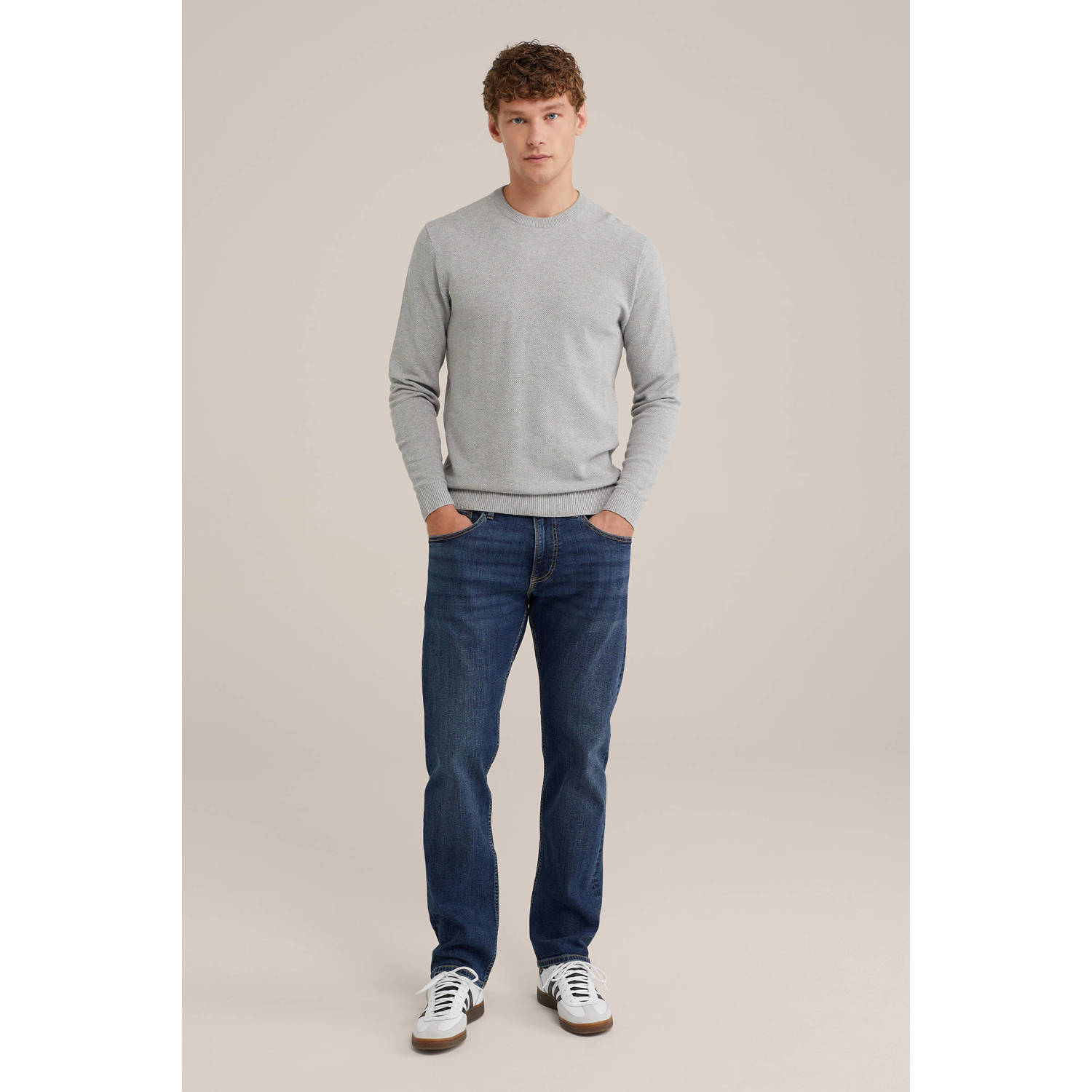 WE Fashion gebreide trui grijs