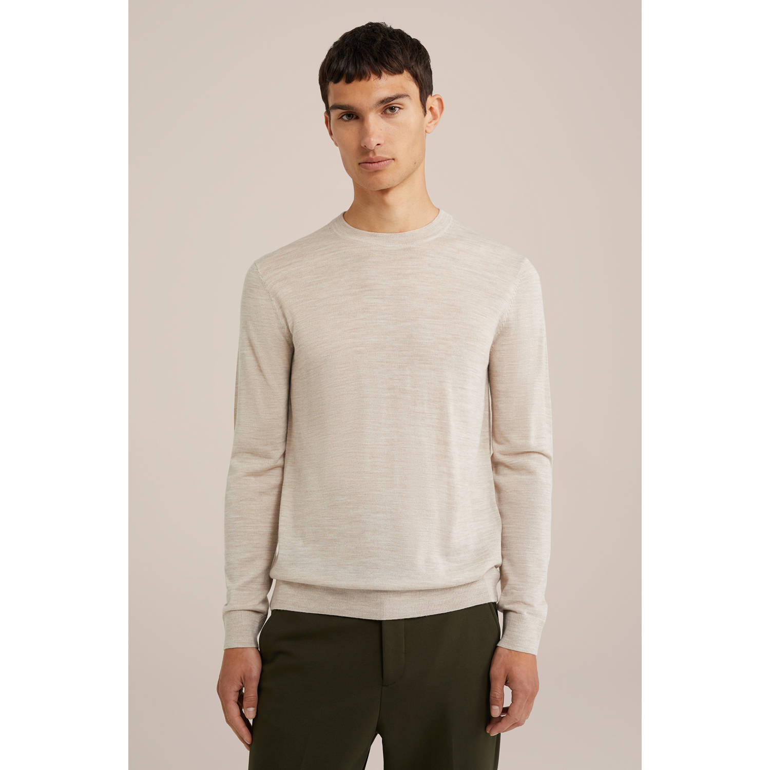WE Fashion WE Fundamentals wol gebreide trui beige