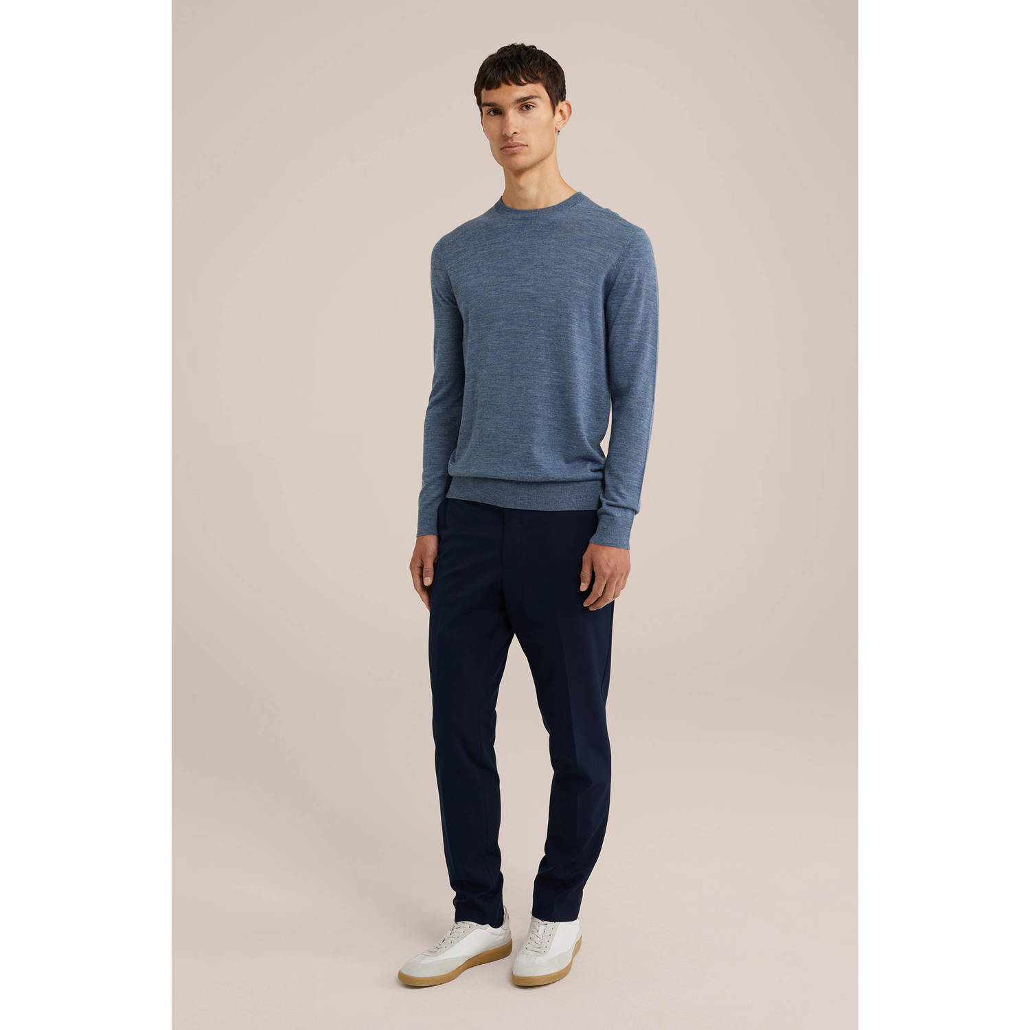 WE Fashion WE Fundamentals wol gebreide trui blauw