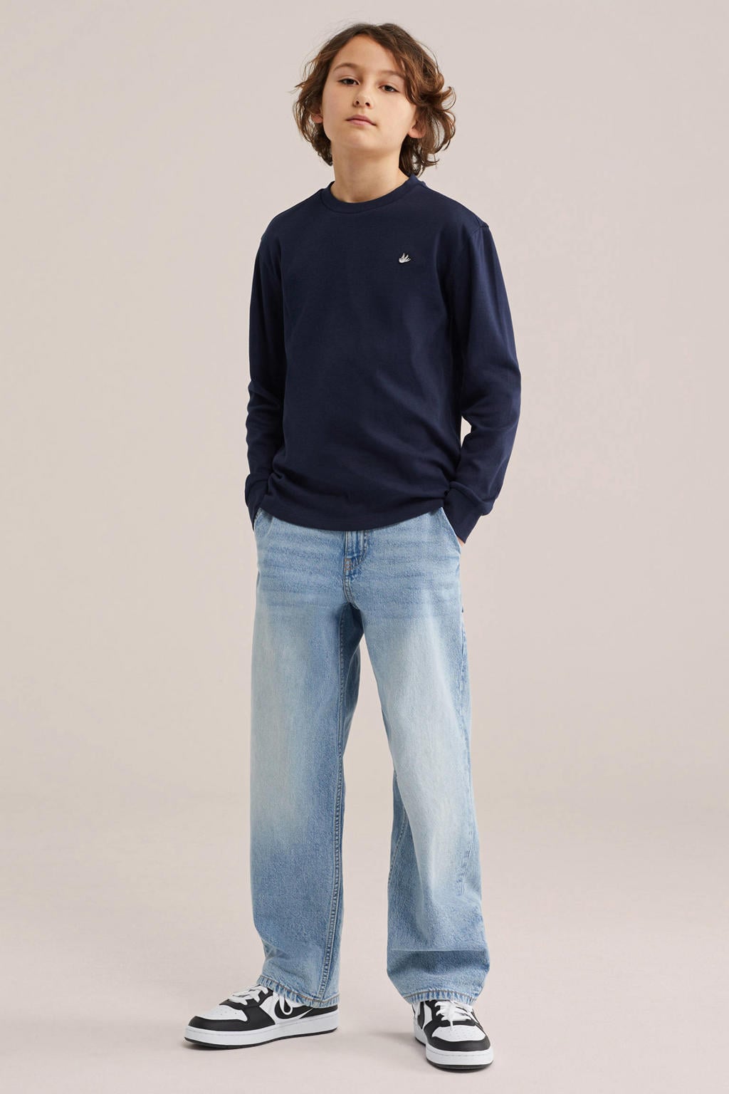 WE Fashion longsleeve marineblauw