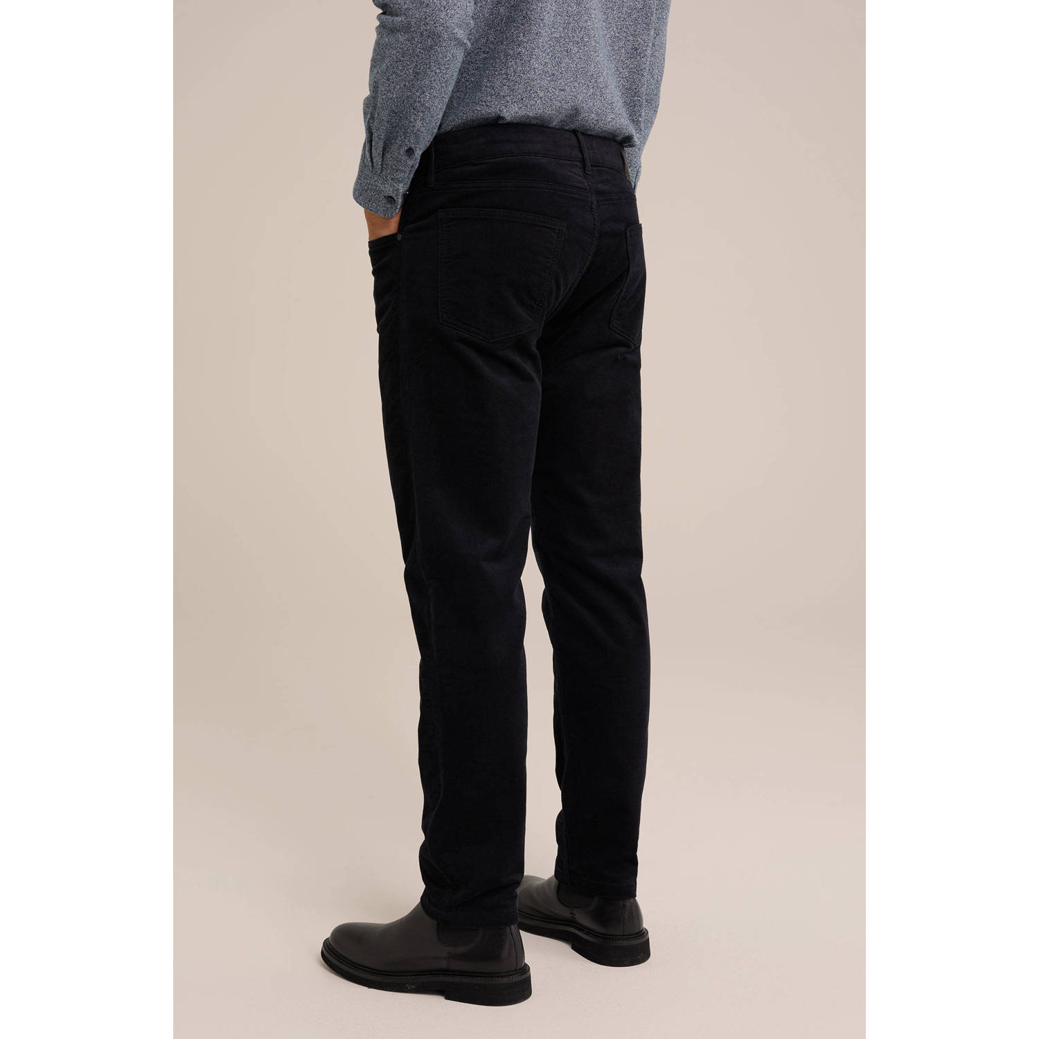 Van Gils corduroy tapered fit broek heavy blue