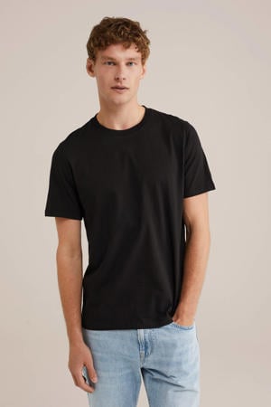 regular T-shirt zwart