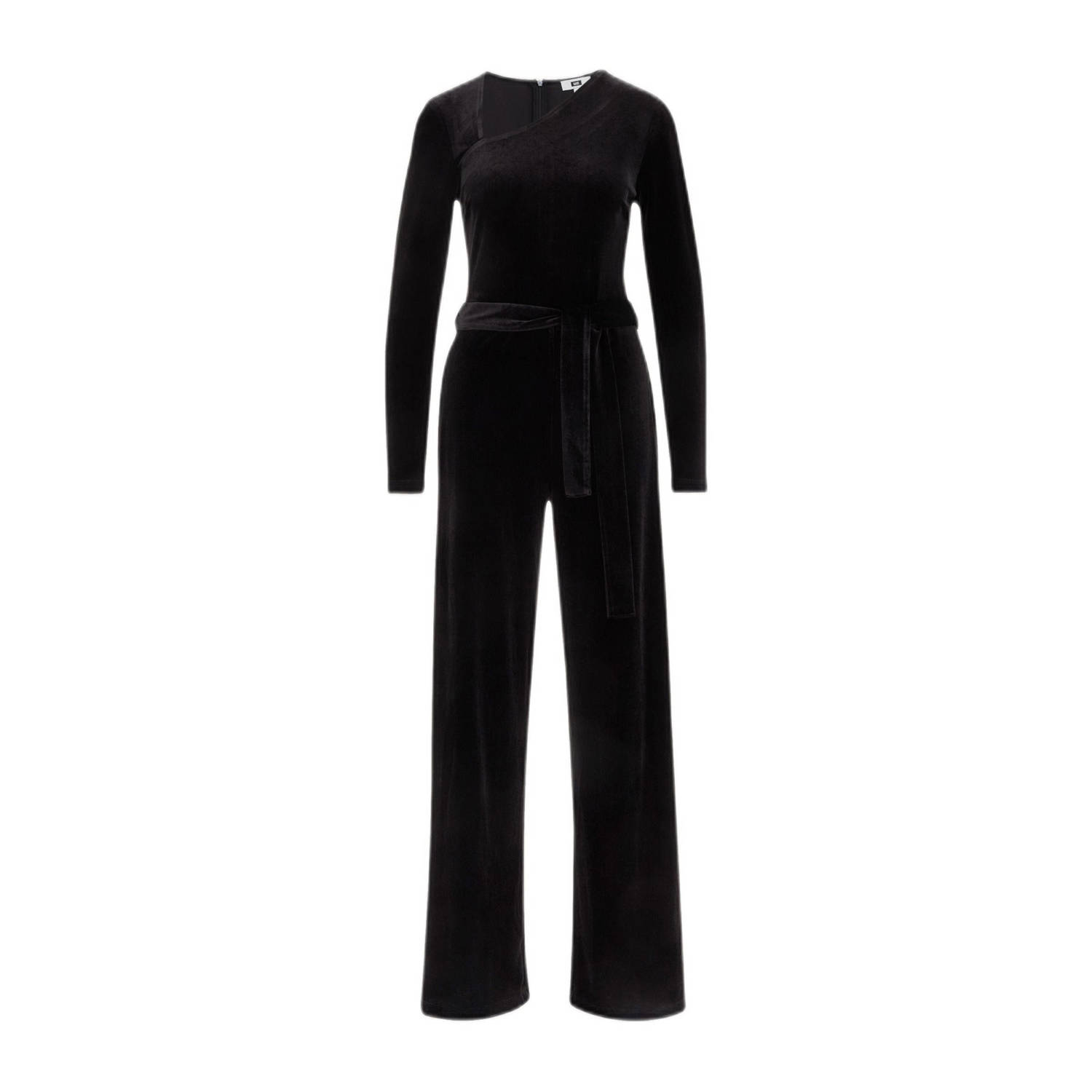 WE Fashion fluwelen jumpsuit zwart